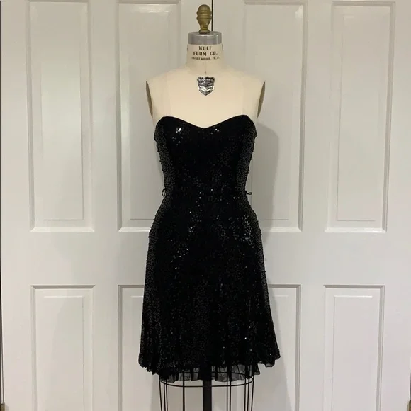 Betsey Johnson | Dresses | Betsey Johnson Evening Black Sequin Strapless Mini | Poshmark Betsey Johnson | Dresses | Betsey Johnson Evening Black Sequin Strapless Mini | Poshmark